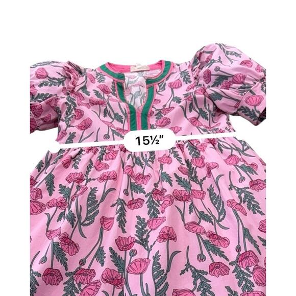 ENTRO Caught Up Pink Floral Midi Dress size Small - Picture 13 of 16